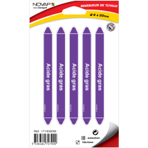 Planche De 5 Marqueurs De Tuyauterie 145 X 14 Mm Pour Ø 6 À 20 Mm - Acide Gras - 4707990 - Bricoman