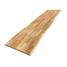 Plan De Travail Chêne Massif Bord Naturel Huilé L.250 X L.65 Cm, Ep.36 Mm - Bricoman
