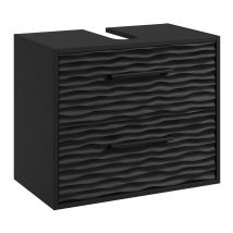 Meuble De Salle De Bain Etna - Noir Mat - Meuble Bas Ensemble De Meubles De Salle De Bain Meuble De Salle De Bain Armoire Lavabo Meuble Bas - Bricoman