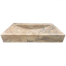 Vasque À Poser Rectangulaire En Travertin Mona Scabas - 70 X 45 X 10 Cm - C-negoce - Bricoman