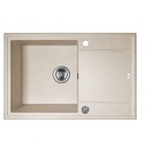 Evier De Cuisine Rond En Granit Beige Megalo, 1 Bac Avec Égouttoir,50x75 - Bricoman