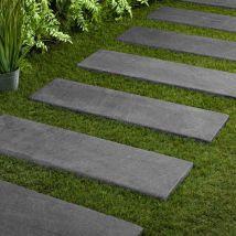 Pas Japonais Rectangle Ardoise Noire Vieilli 100x30x3 Cm (à L'Unité) - Ro'ma Nature - Tecnomat