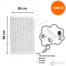 Radiateur Acier H.90 X L.80 Cm Stelrad 1088w T11 - Bricoman