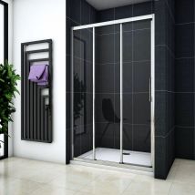 Océan Porte De Douche 120x195cm Porte De Douche Coulissante En Verre Anticalcaire - Bricoman