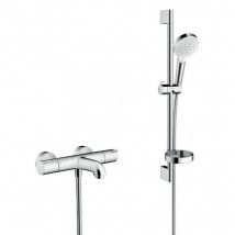 Hansgrohe Ecostat 1001 Cl Pack Mitigeur Thermostatique Bain/douche + Set De Douche Crometta Vario Avec Porte-savon (13201000-crometta2) - Bricoman