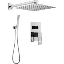Valaz Douchette Murale Carrée À Encastrer Avec Poignée Creuse Carrée Chromée - Série Tormes - 30 Cm - Bricoman