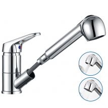 Robinet Cuisine Douchette Extractible,mitigeur Cuisine En Inox Avec Douchette 2 Modes Jet,bec Bas, Pivotant À 360°, Eau Froid/ Chaud,chromé - Bricoman