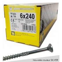 Boite De 100 Vis À Tête Fraisée 6 X 240, Empreinte Torx, Nouvelle Finition Silver - Bricoman