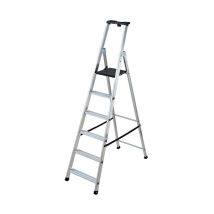 Escabeau Professionnel Sécurisé 6 Marches Hailo Alu Plateforme Pehd - Bricoman