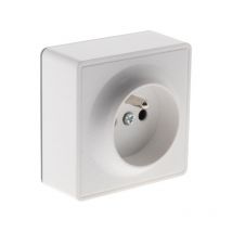 Prise 2p T 16a Saillie Blanc Zenitech - 130483 - Bricoman