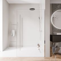 Bernstein - 2 Parois De Douche Italienne 200x70x70cm (hxlxp) Sans Profil Au Sol, Vitre De Douche Anticalcaire 10mm, Profil Chrome - Ex102 - Tecnomat
