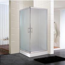 Cabine De Douche 135 X 70 Cm Avec Ouverture D'Angle En Verre Trempé Satiné Profil Chromé - Frascio - Tecnomat