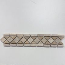 Albedo Pierre - Listel En Travertin Roma Mix - Muska Jaune - 6x30,5x1 Cm - Bricoman