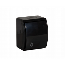 Bouton Poussoir Sonnette, Interrupteur À Fermeture "sonnette", Étanche En Saillie Ip44 Noir Viplast - Tecnomat