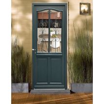 Porte D'Entrée Bois Vitrée Sabrina Gris Ral7016, H.215xl.90 Côte Tableau, P.droit Gd Menuiseries - Bricoman