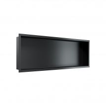 Sirhona Niche Salle De Bain Inox Noir 90cm Avec Rangement - Bricoman