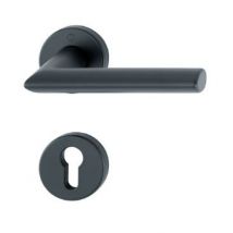 Paire De Béquilles Sur Rosace Stockholm Hoppe 1140/42k/42ks Noir Mat - Clé I - 11688464 - Bricoman