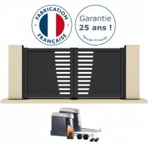 Portail Battant Électrique Aluminium H 160 X L 400 Anthracite Avec Gonds Réglables Bron - Bricoman