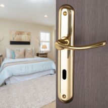 2 Poignées De Porte Merlin Entrée De Clé, Laiton Massif Entraxe 195 Mm, Chambre - Bricoman