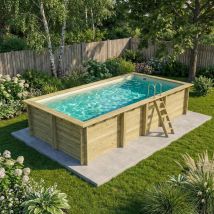 Piscine En Bois Aqua 7 X 3.75 - H.1.45 M, Sable, Fixations À Visser - Bas7308ospl3 - Altanka - Tecnomat