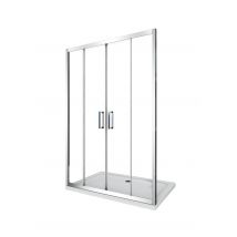 Porte De Douche De 6 Mm Pour Installation En Niche Avec Quatre Portes Et Ouverture Centrale H.190 - 178-183 - Bricoman