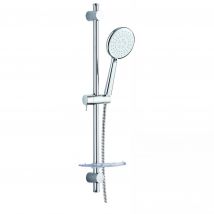 Ensemble Classic 3 Jets, Barre Ø25x650mm, Tablette, Flexible Pvc 1,75m - Bricoman