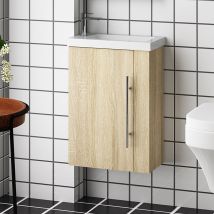 Aica Ensemble Meuble Bois Et Vasque 60cm Meubles De Salle De Bain Meuble Sur Pieds 1 Porte - Bricoman