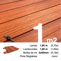 Kit Terrasse Bois Exotique Padouk Pour 1 M² • Lames 1,85 M, Lambourdes 1,85 M Et Visserie Inox - Bricoman