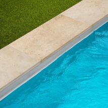 Margelle De Piscine Travertin Beige Clair 61x33x3 Cm Bord 1/2 Rond (à L'Unité) - Ro'ma Nature - Bricoman