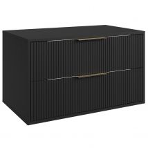 Meuble Vasque Rimini 80 Cm - Noir - Meuble De Salle De Bain Avec Tiroirs - Bricoman