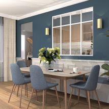 Verrière Aluminium 4 Vitrages Clair, 4 Traverses Horizontales Décorative - L 139 × H 123 - Blanc - Bricoman