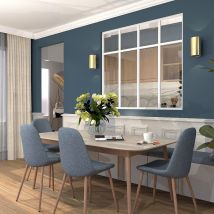 Verrière Aluminium 4 Vitrages Clair, 4 Traverses Horizontales Décorative - L 139 × H 123 - Blanc - Bricoman