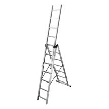 Echelle Transformable 3 Plans 3x7 Échelons 4,2m/5,1m En Aluminium Hailo Hobby - Bricoman