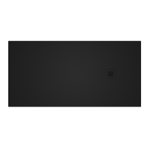 Receveur De Douche En Résine Lm Slate - 110x90 - Ral 9005 - Couleur Noir – Extra-plat – Valve Et Grille Laquée Incluses – Classe C3 - Bricoman