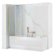 Pare-baignoire Rea Elegant 70 Brush Gold - Bricoman