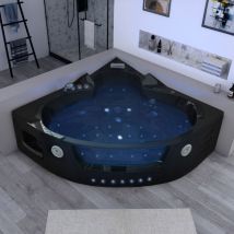 Baignoire Balnéo Manhattan Black 38 Jets Whirlpool - Bricoman