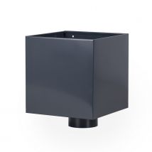 Boite À Eau Gris Anthracite Ral 7016 200 X 200 Sortie Ø 80 Avec Grille Anti-feuilles - Lpp - Bricoman