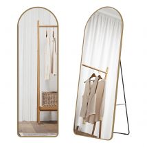 Emke Miroir Sur Pied 160 X 60 Cm – Miroir Pleine Longueur Avec Cadre Doré Et Film Anti-explosion, Idéal Pour Salon Ou Chambre - Bricoman
