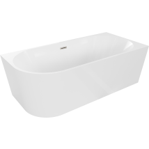 Baignoire Mexen Mia Autoportante, Angle Droit 160 X 80 Cm, Blanche, Trop-plein Nickel Brossé - 52691608000p-97 - Bricoman