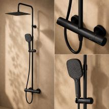 Colonne De Douche Thermostatique Max Pomme 300mm+douchette 3 Jets F078x422 Play, Noir Am.pm - Tecnomat