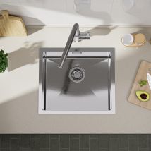 Cecipa Max Évier De Cuisine 1 Bac 50x44x18 Cm - Évier Inox De Cuisine - Évier Encastré Brossé,eu Modèle - Bricoman