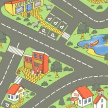 Sol Vinyle Circuit Voiture Pour Enfants City - Rouleau De 3m X 3m - Bricoman