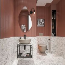 Carrelage Sol/mur Effet Terrazzo Blanc Terrazzo White Mat Int/ext L.120 X L.60 Cm Ceralux - Bricoman