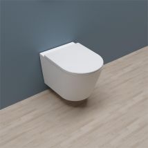 Aica Sans Bride Wc Suspendu Avec Abattant Ultra Fin Soft-close 52x36,5x35,5cm - Bricoman