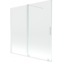 Mexen Velar Écran De Baignoire À 2 Ailes Coulissante 160 X 150 Cm, Transparent, Blanc - 896-160-000-01-20 - Bricoman
