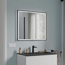 Bernstein - Miroir Rectangulaire Salle De Bain Led 70x80cm(hxl) Cadre Noir, Antibuée, Intensité Lumière Réglable, Capteur De Mouvement - Varo Frame - 