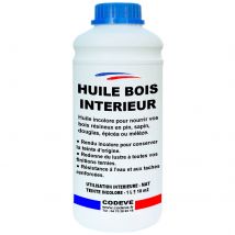 Huile Bois Interieur - 1 L - Codeve Bois - D'Entretien Pour Boiserie, Porte, Menuiserie, Lambris Ou Poutre En Bois. - Bricoman