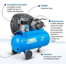 Abac - Compresseur Mono-étagé 200l 3cv 10 Bar 20,2 M3/h - A29b 200 Cm3 Abac - Bricoman