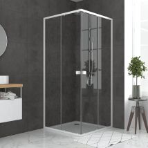 Pack Porte De Douche Coulissante Blanc De 78 À 90x185cm + Receveur 80x80 - Whity Slide - Tecnomat