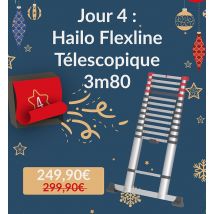 Echelle Télescopique Pliable 13 Échelons 3,8m/4,5m En Aluminium Hailo Flexline - Bricoman